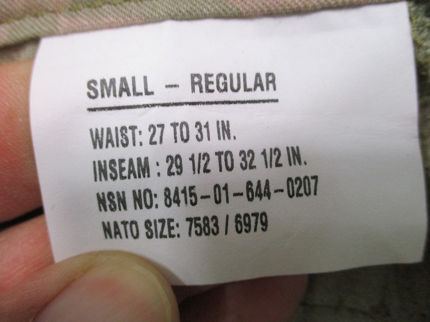 US Army AIKP Combat Pants Scorpion OCP FR Small Regular NSN 8415-01-644-0207