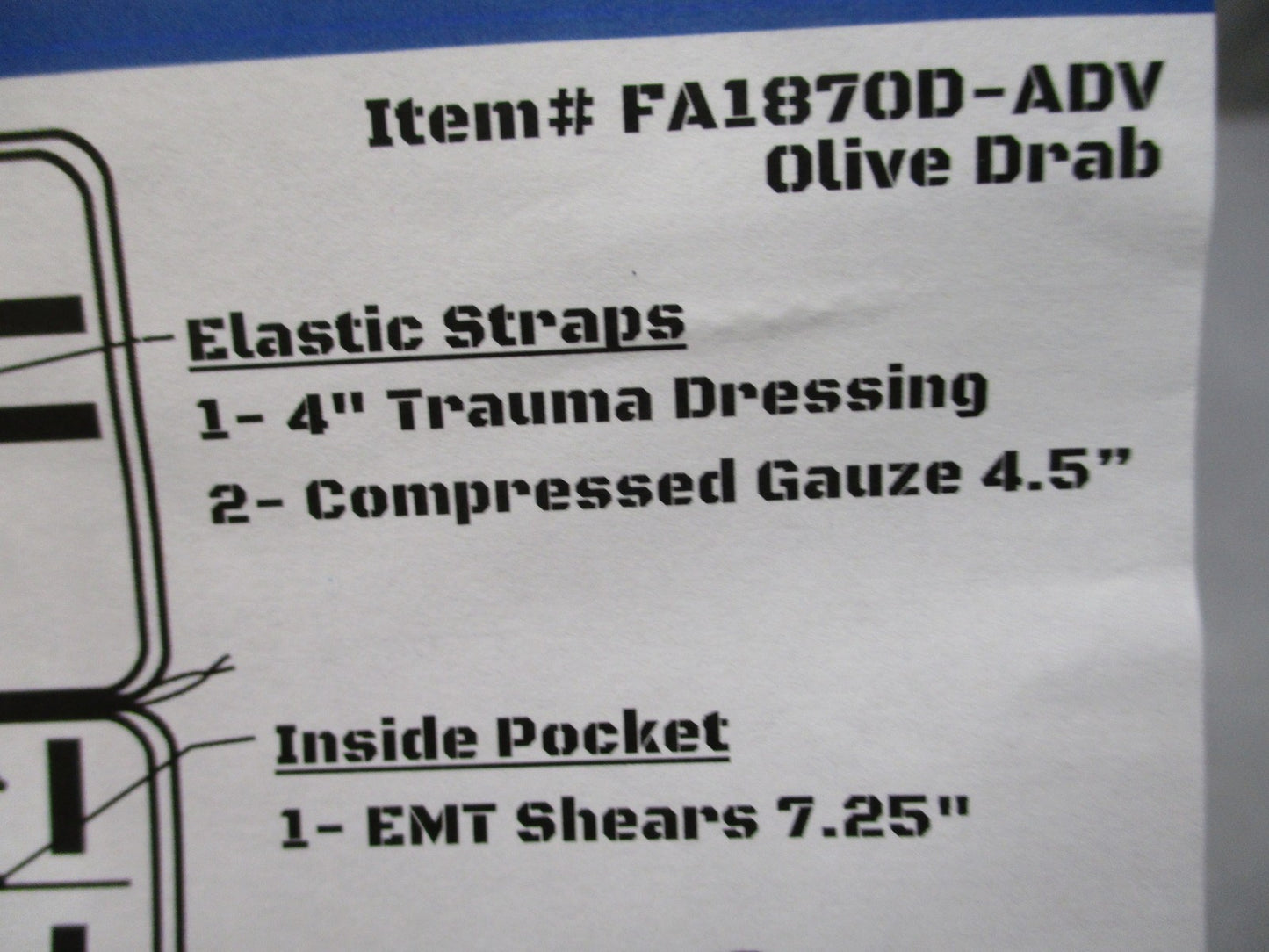 Elite First Aid Military IFAK Advanced Tactical Trauma Kit Olive Drab New