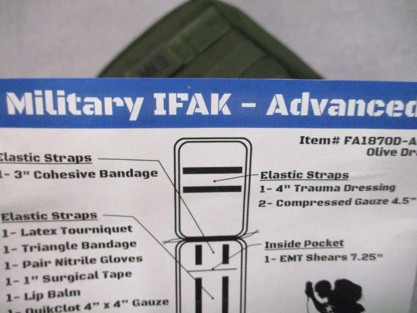 Elite First Aid Military IFAK Advanced Tactical Trauma Kit Olive Drab New