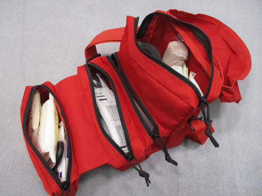 Tri-Fold First Aid M-3 Medic Kit Tactical Medical Bag Red Combat Life Saver CLS