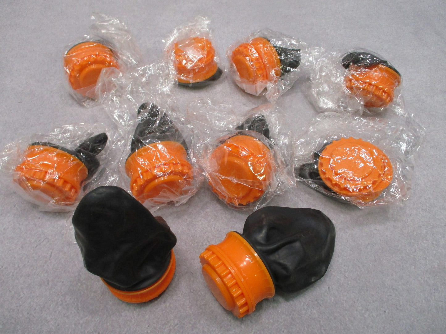 10 Pack Pocket Slingshot Launchers with Rubber Pouch – Orange/Black – Portable