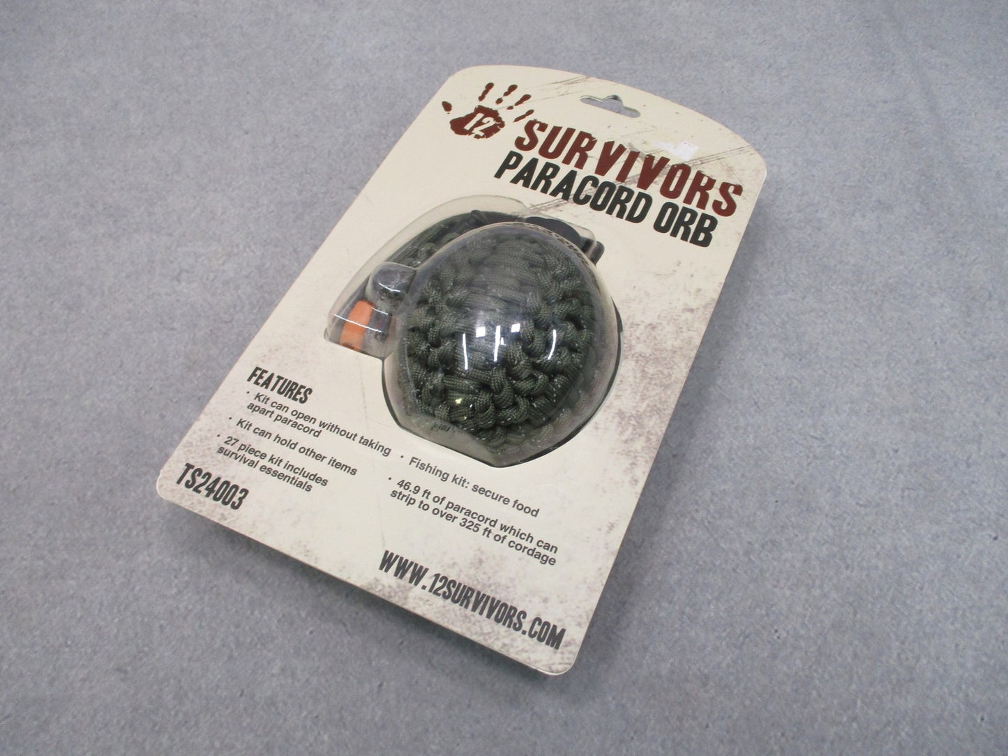 12 Survivors Paracord Survival Orb TS24003 27-Piece Camping Hiking Gear New