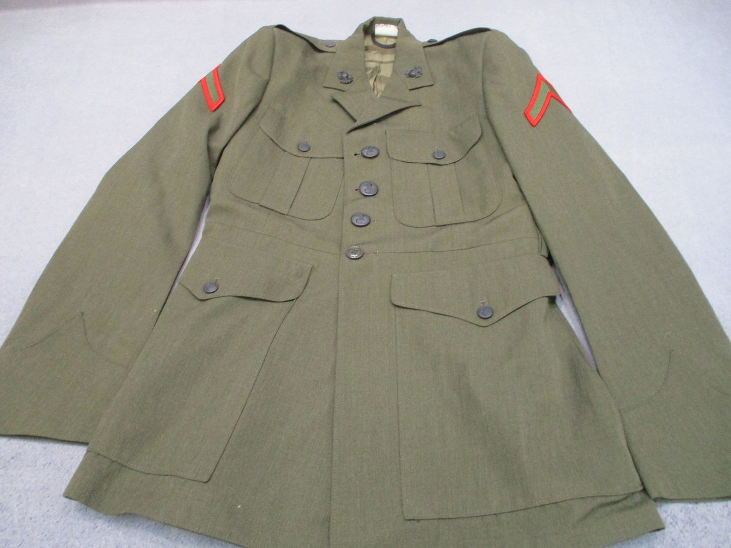 USMC Marine Corps Service Alpha Dress Jacket Size 40R Private First Class Rank