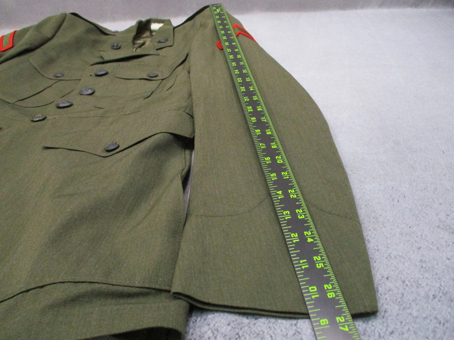 USMC Marine Corps Service Alpha Dress Jacket Size 40R Private First Class Rank