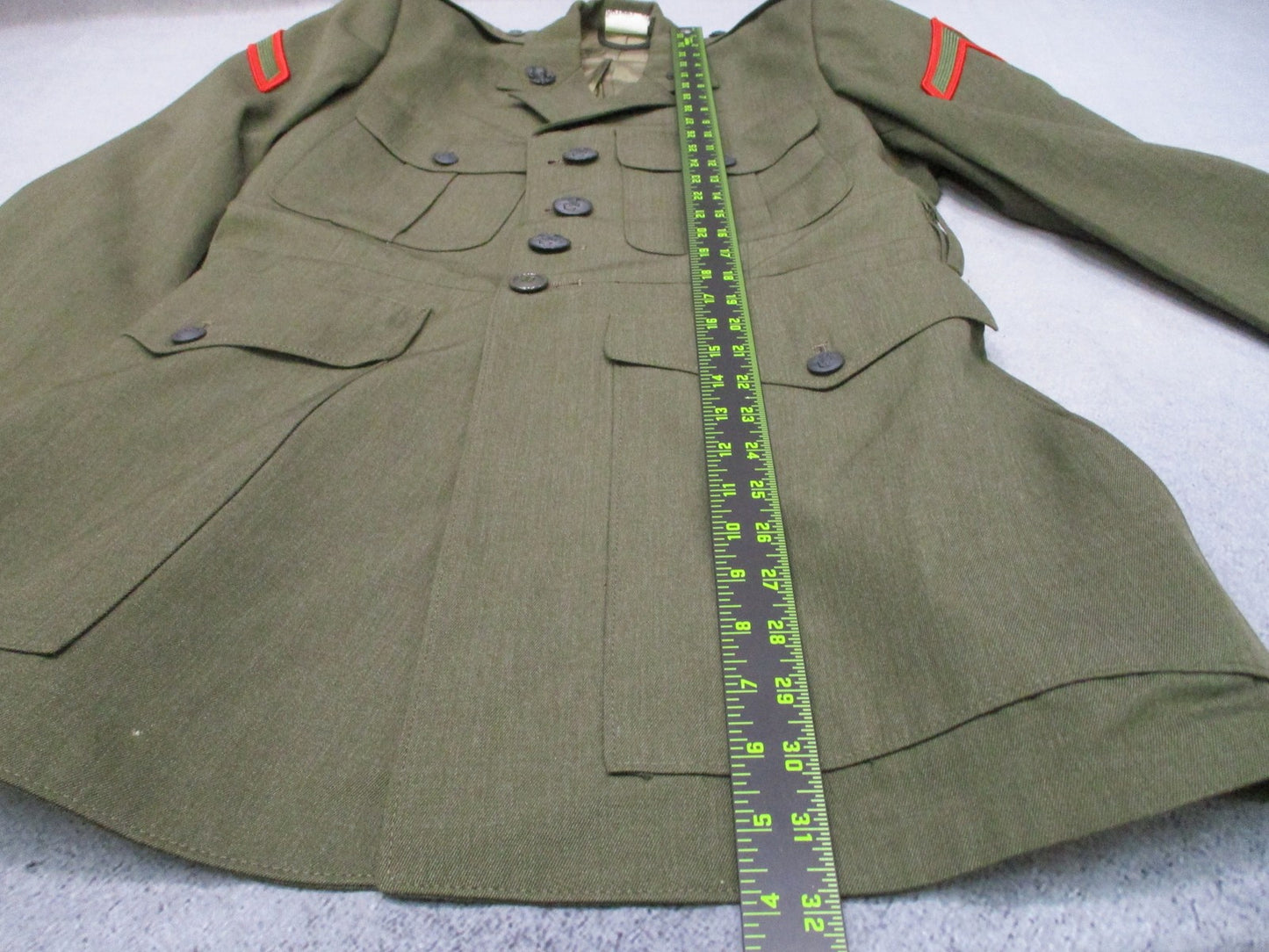 USMC Marine Corps Service Alpha Dress Jacket Size 40R Private First Class Rank