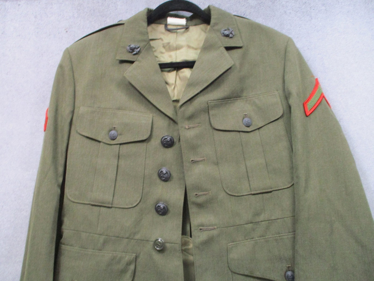 USMC Marine Corps Service Alpha Dress Jacket Size 40R Private First Class Rank
