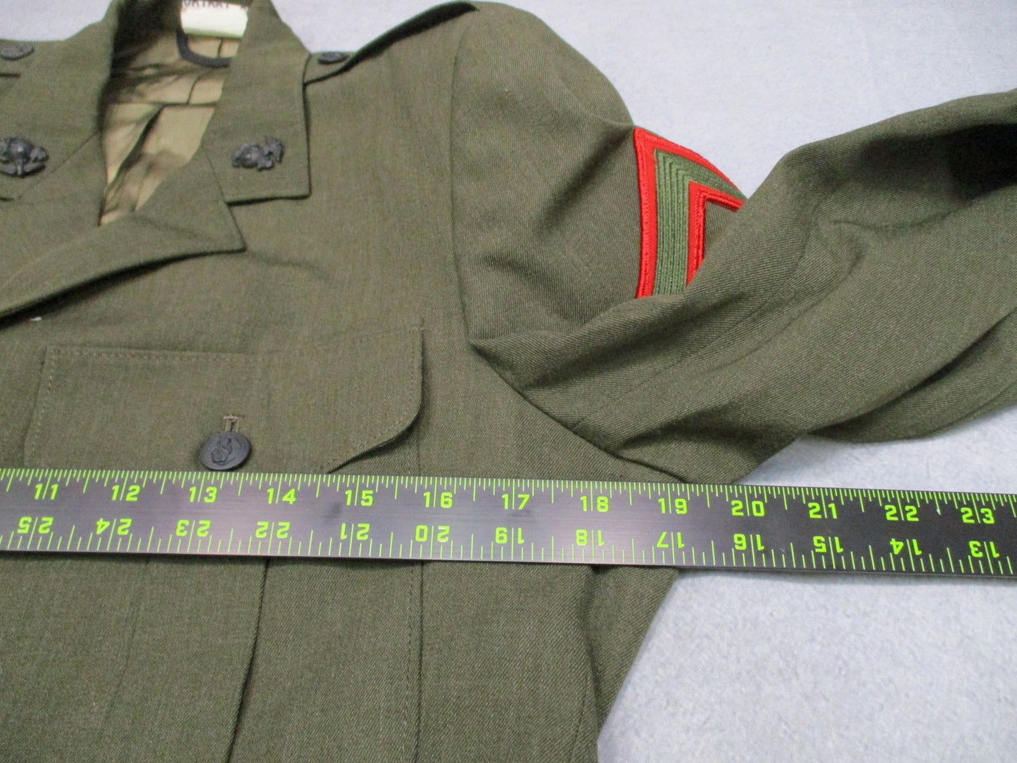 USMC Marine Corps Service Alpha Dress Jacket Size 40R Private First Class Rank