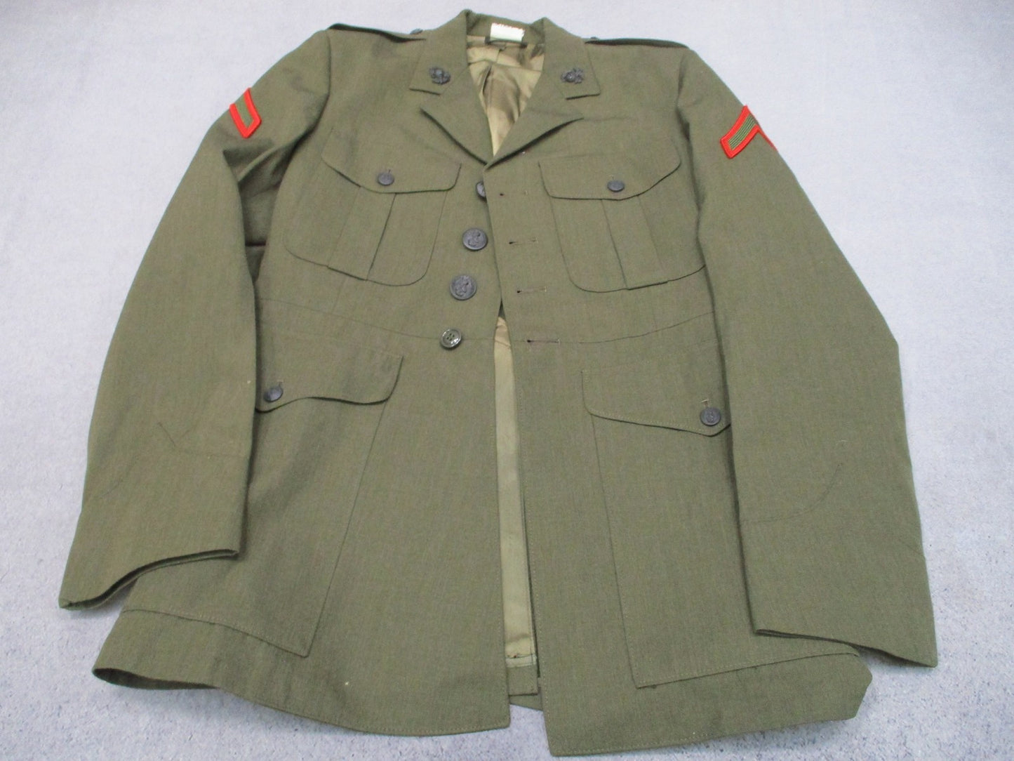 USMC Marine Corps Service Alpha Dress Jacket Size 40R Private First Class Rank