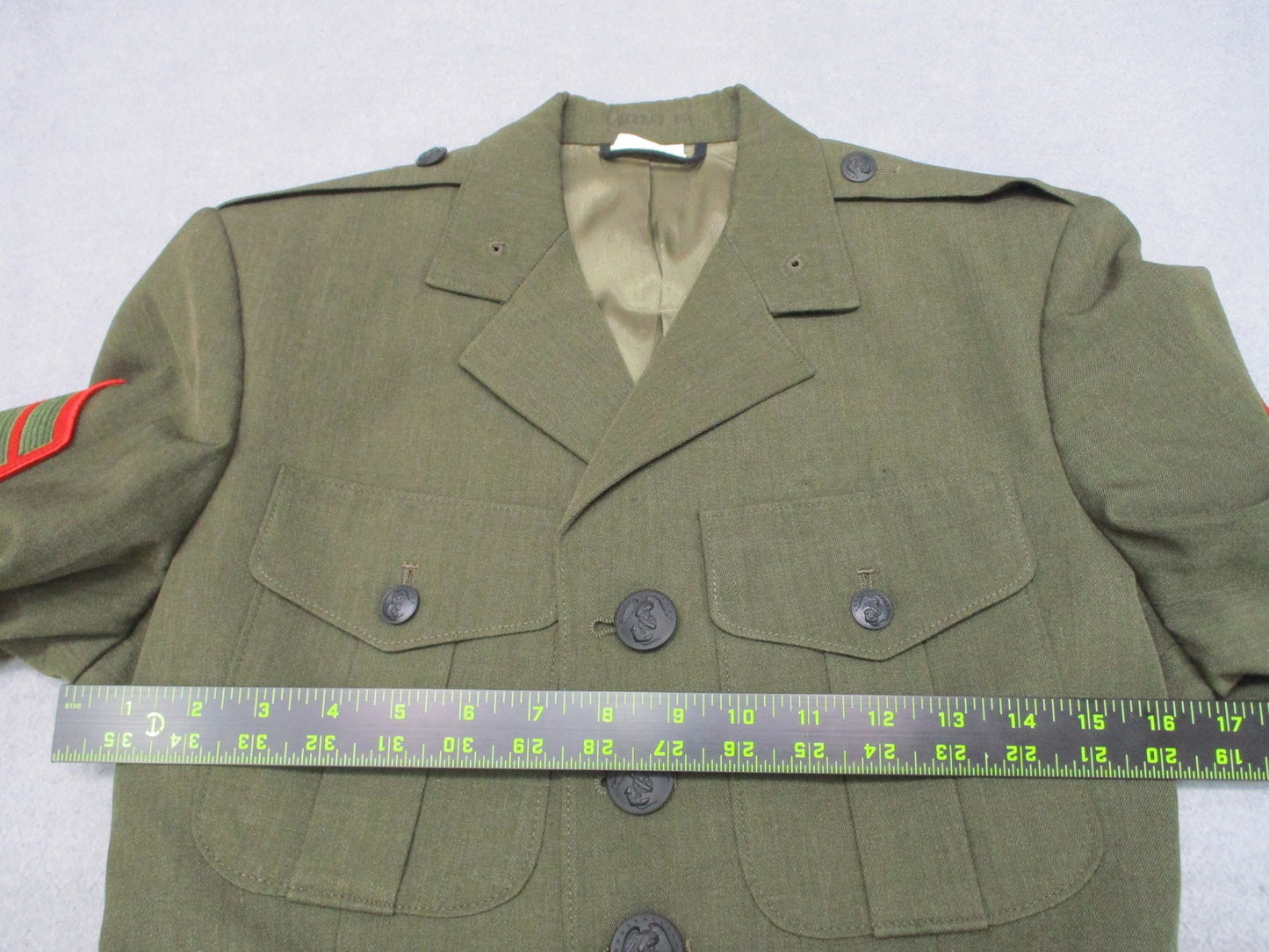 USMC Service Alpha Coat Jacket 37S Corporal Rank NSN 8405-01-279-5606 Crown