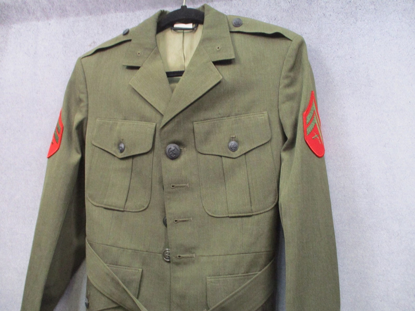 USMC Service Alpha Coat Jacket 37S Corporal Rank NSN 8405-01-279-5606 Crown