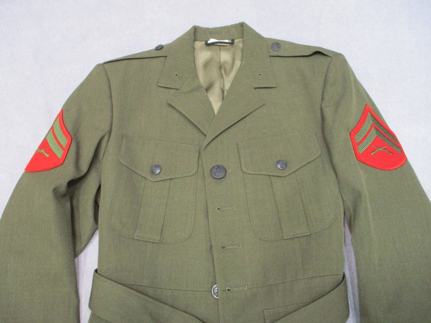 USMC Service Alpha Coat Jacket 37S Corporal Rank NSN 8405-01-279-5606 Crown