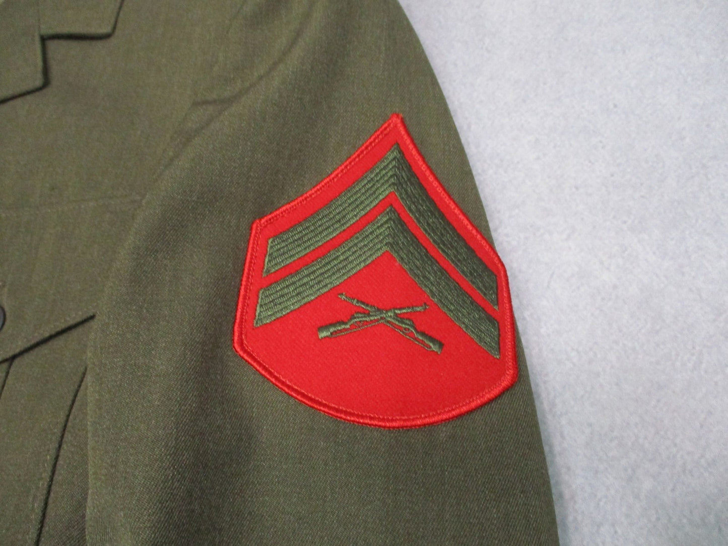 USMC Service Alpha Coat Jacket 37S Corporal Rank NSN 8405-01-279-5606 Crown