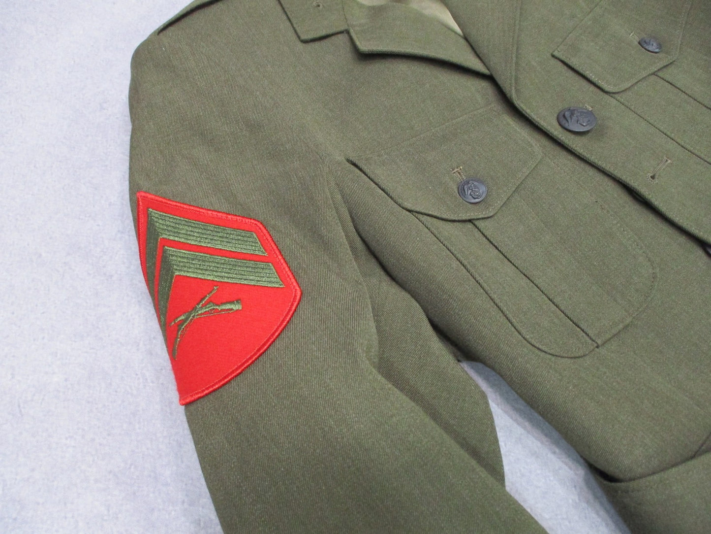 USMC Service Alpha Coat Jacket 37S Corporal Rank NSN 8405-01-279-5606 Crown