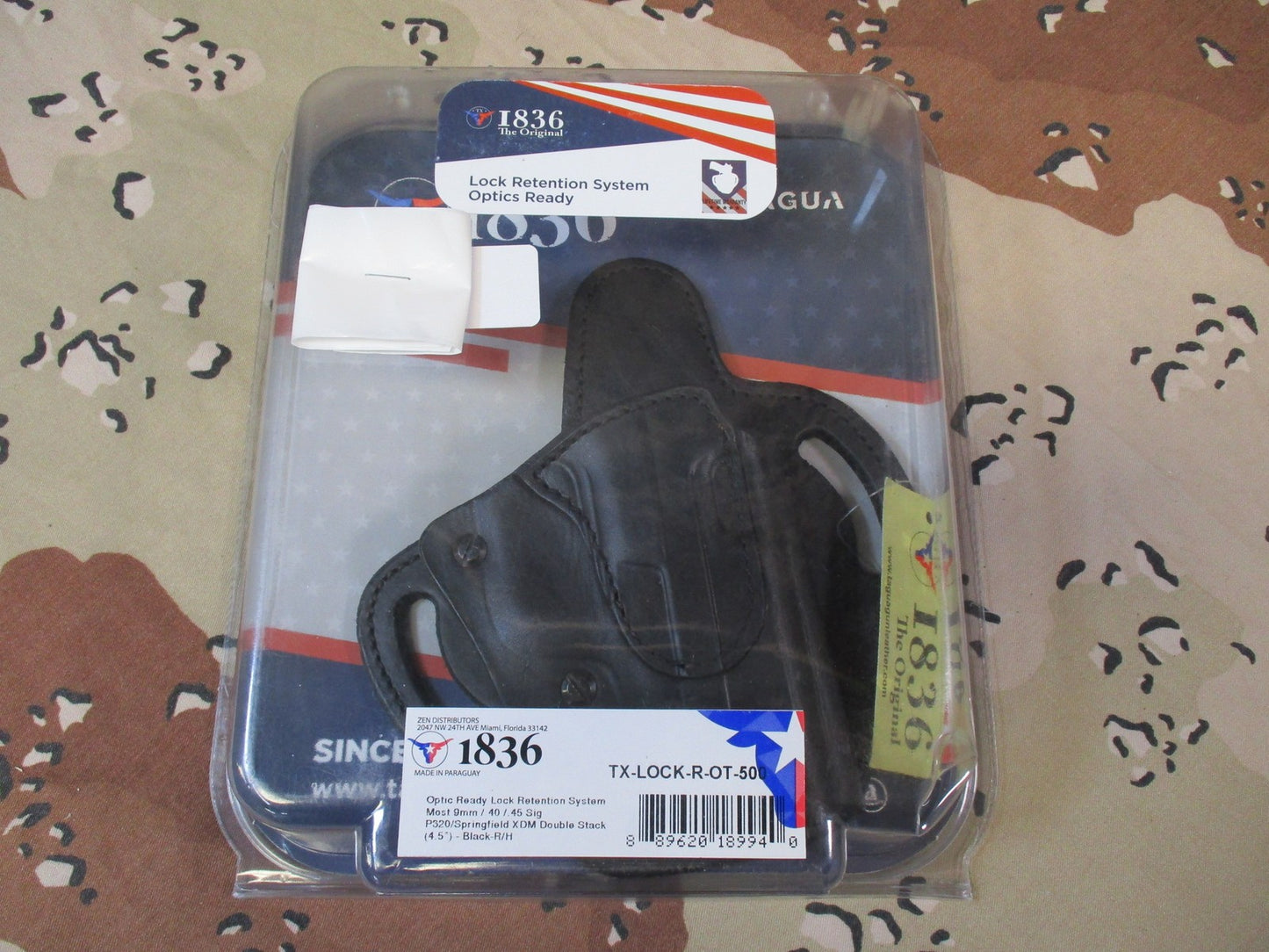 1836 Tagua Leather Optic Ready Holster  Sig P320 Springfield XDM 4.5" R/H lvl 2