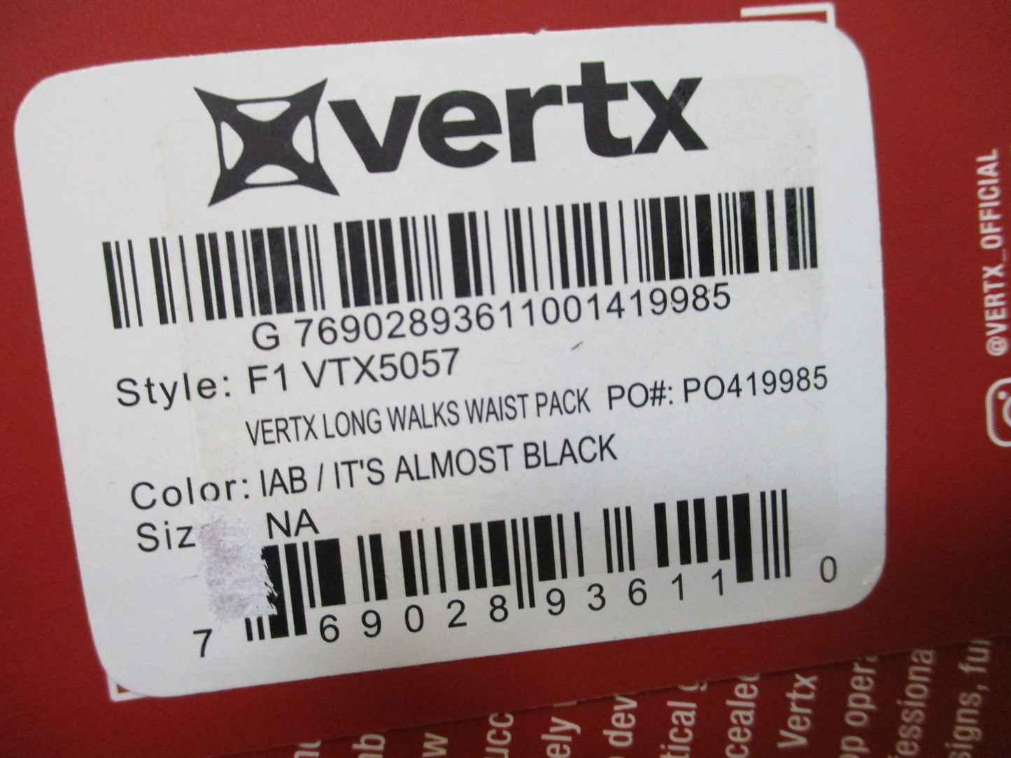 Vertx Long Walks Waist Pack Black F1 VTX5057 New w/ Tags Free Shipping CCW