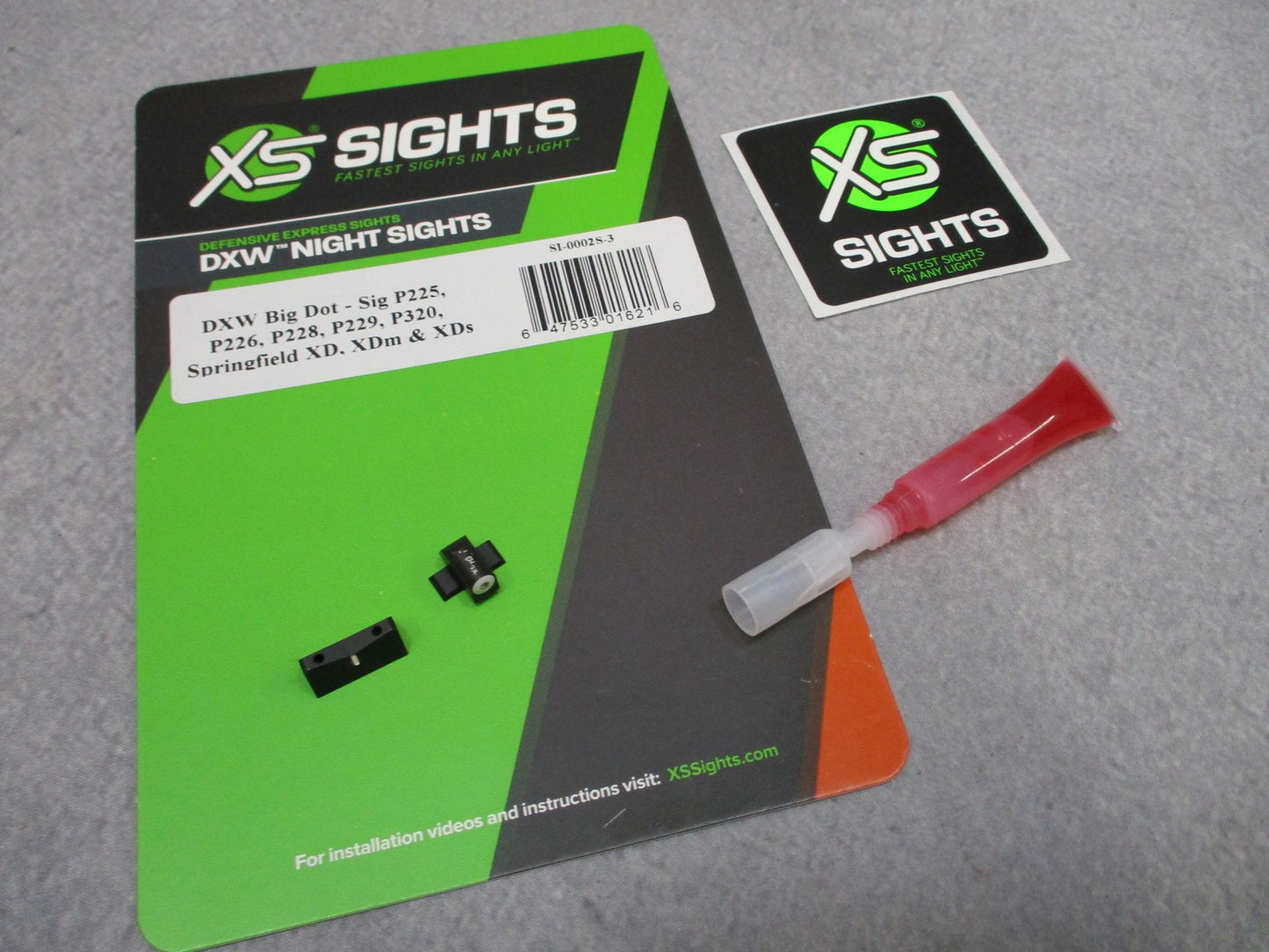 XS Sights DXW Big Dot Night Sights for Sig P225 P226 P229 P320 XD XDM