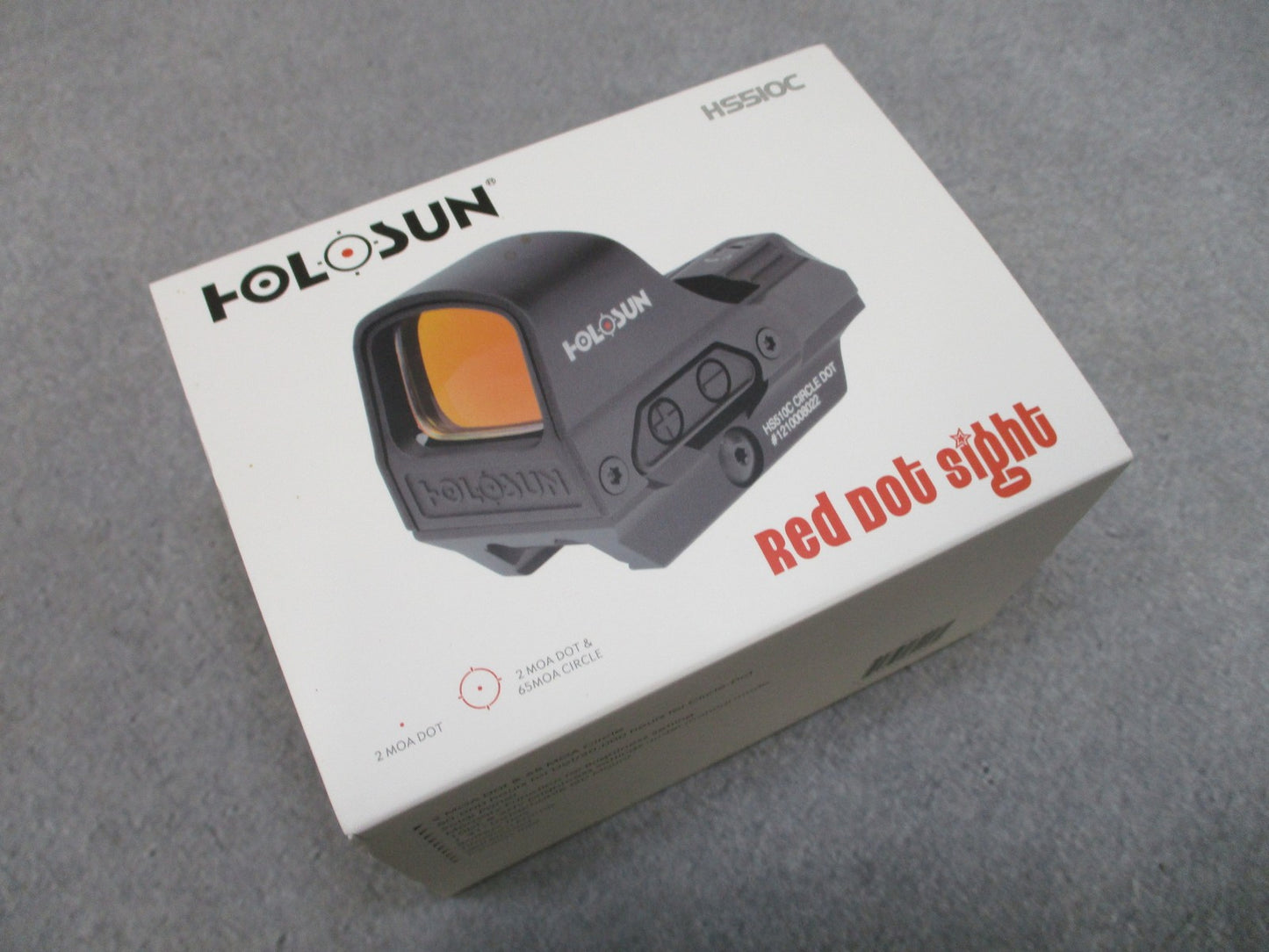 Holosun HS510C Red Dot Sight 2 MOA Dot 65 MOA Circle Solar QD Mount Solar