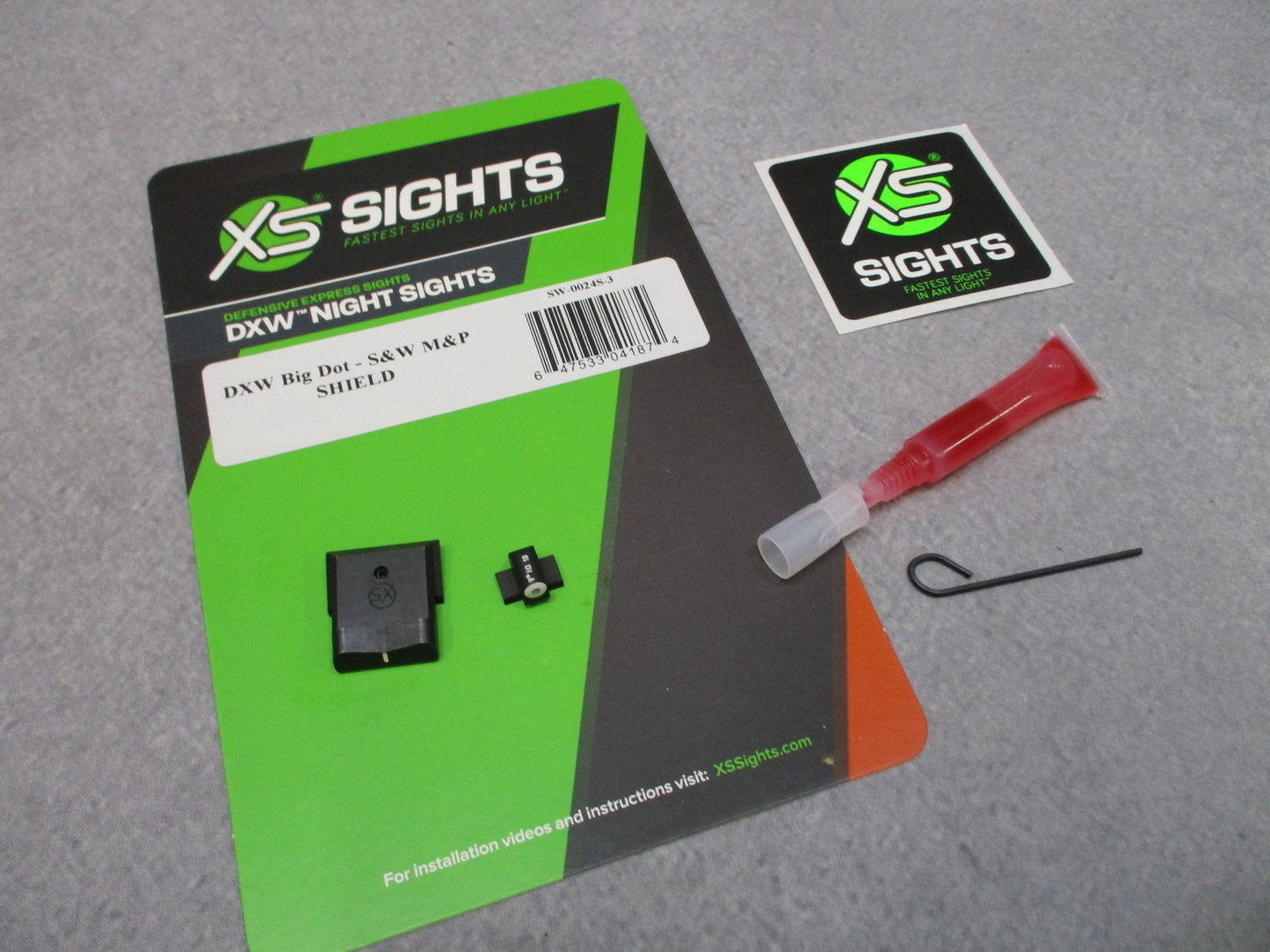 XS Sights DXW Big Dot Night Sights for S&W M&P Shield - New