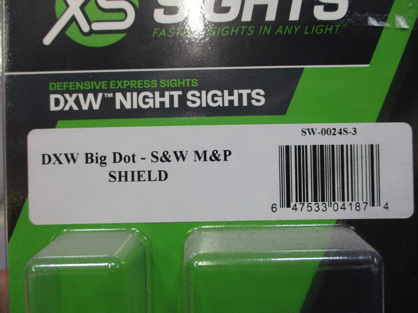 XS Sights DXW Big Dot Night Sights for S&W M&P Shield - New
