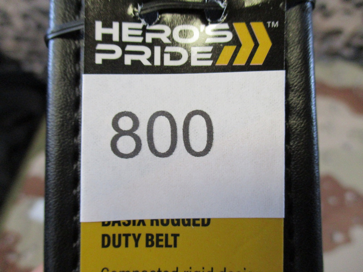 New Hero's Pride 2" Hook Lined Duty Belt Size Large 34-40 Black Tactical Gear