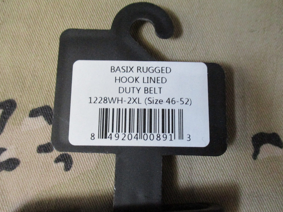 New Hero's Pride Basix Duty Belt 2 Inch Basketweave 2XL 46-52 Hook Lined 1228WH