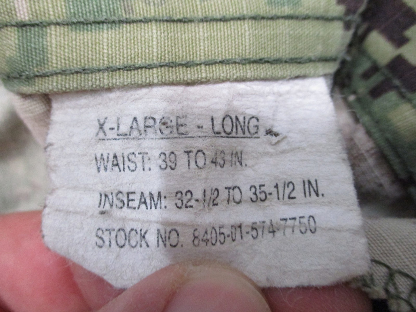 USGI US Navy NWU Type III AOR2 Woodland Camo Trousers XL Long 8405-01-574-7750