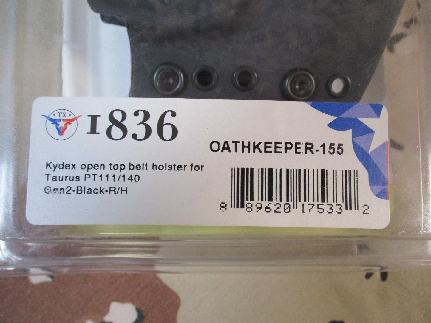 1836 Oathkeeper-155 Kydex Belt Holster for Taurus PT111/140 Gen2 Right Hand