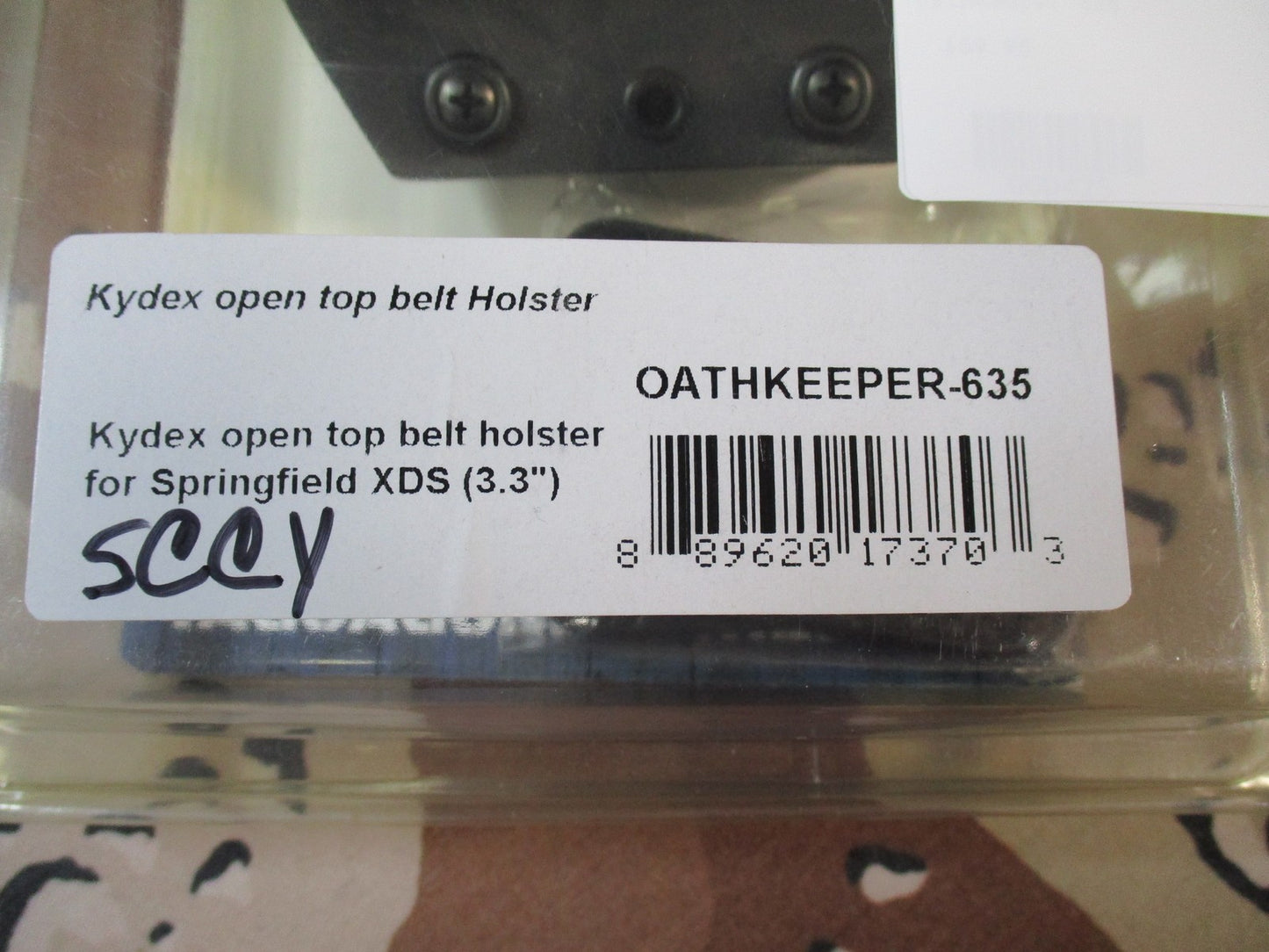 1836 TX Oathkeeper Kydex Belt Holster for Springfield XDS 3.3 inch Open Top