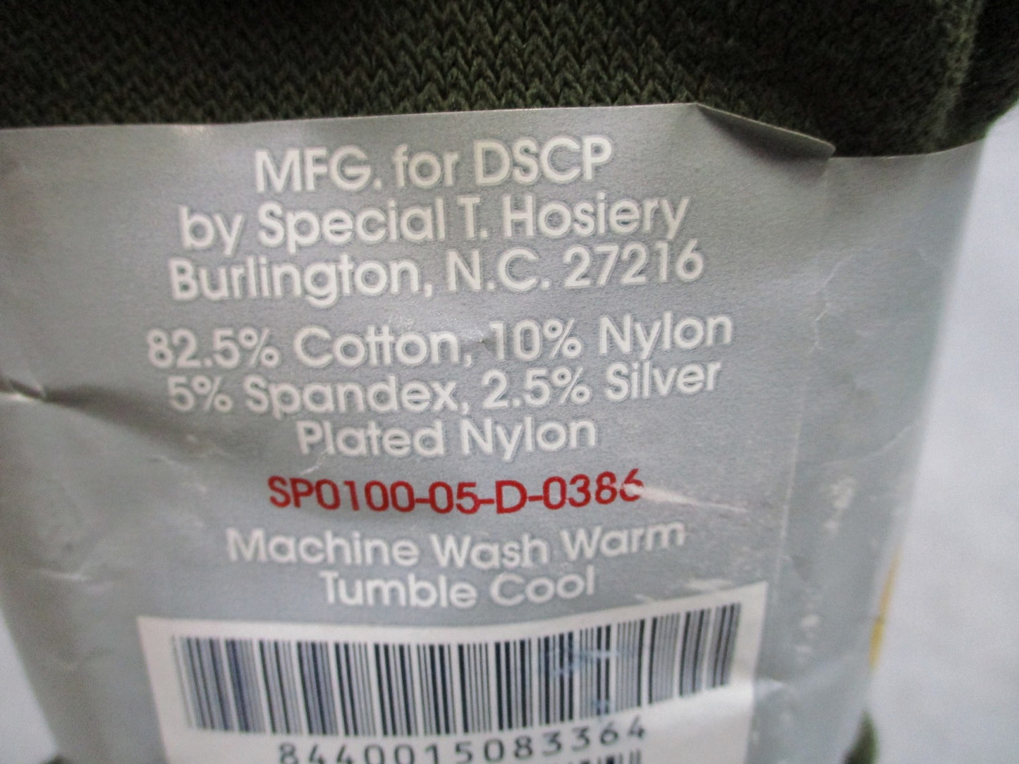 DSCP Antimicrobial Boot Socks X-Large 14-15 Silver Plated Nylon Cotton Blend 3pk