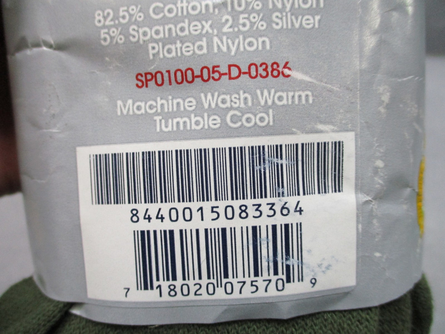 DSCP Antimicrobial Boot Socks X-Large 14-15 Silver Plated Nylon Cotton Blend 3pk