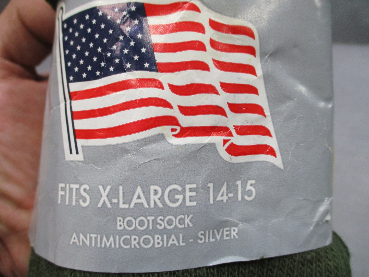 DSCP Antimicrobial Boot Socks X-Large 14-15 Silver Plated Nylon Cotton Blend 3pk