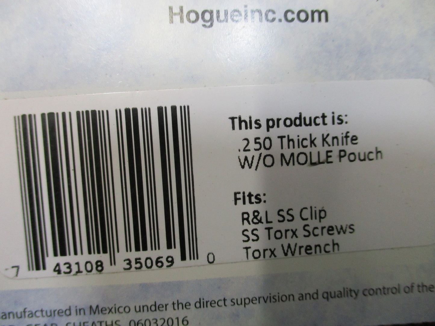 HOGUE 10.5" Fixed Blade Knife Sheath MOLLE Compatible Ballistic Nylon Black New