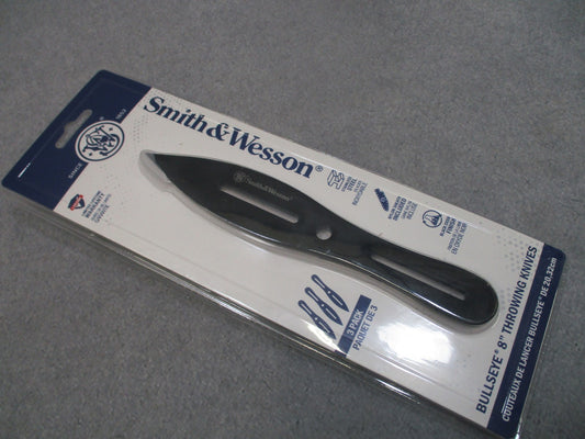Smith & Wesson Bullseye 8" Throwing Knives 3-Pack w/ Nylon Sheath NEW
