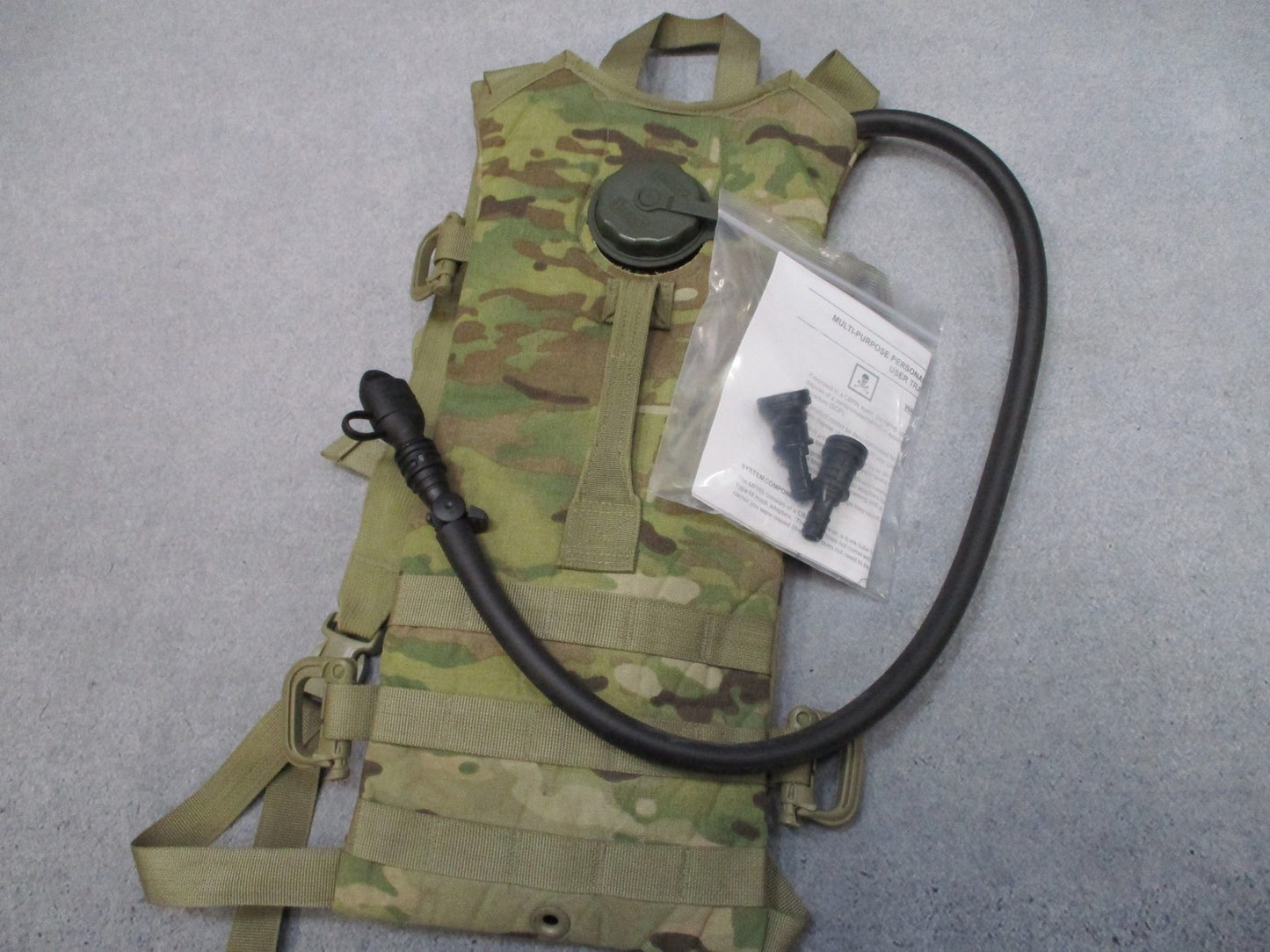 Army Issue CamelBak MOLLE II Hydration System Carrier MultiCam w/ Mask Adapters