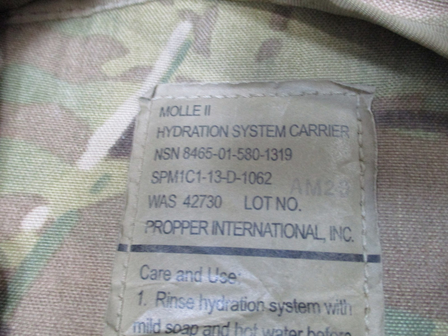 Army Issue CamelBak MOLLE II Hydration System Carrier MultiCam w/ Mask Adapters