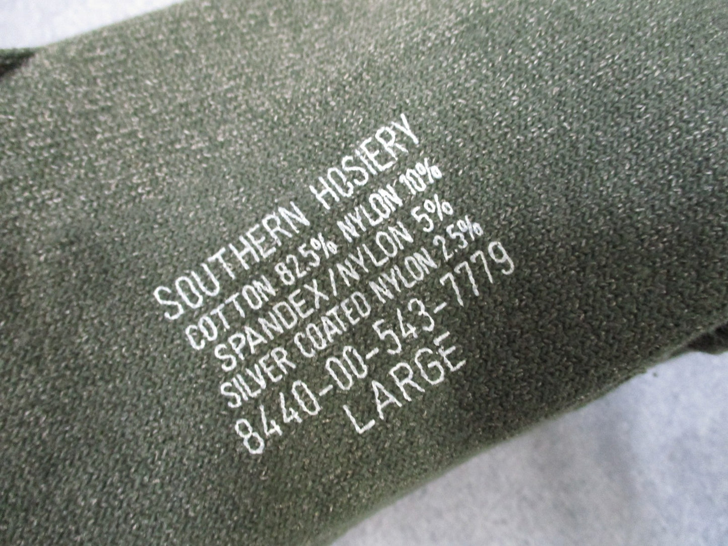 USGI Military 4 Pairs Large Olive Drab Socks 8440-00-543-7779 Silver-Coated