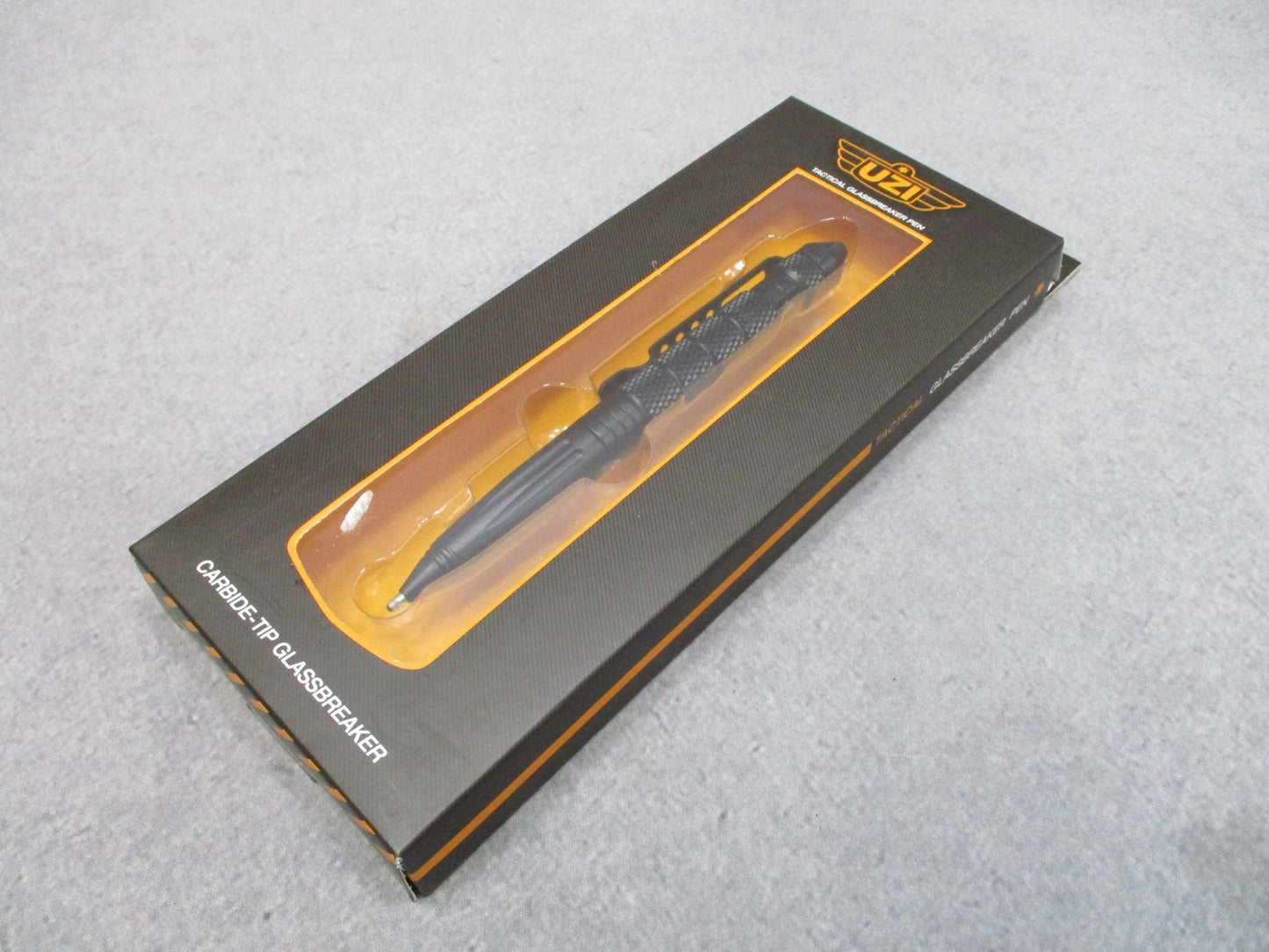 UZI Tactical Glassbreaker Pen UZI-TACPEN2-BK Carbide Tip Aircraft Aluminum New
