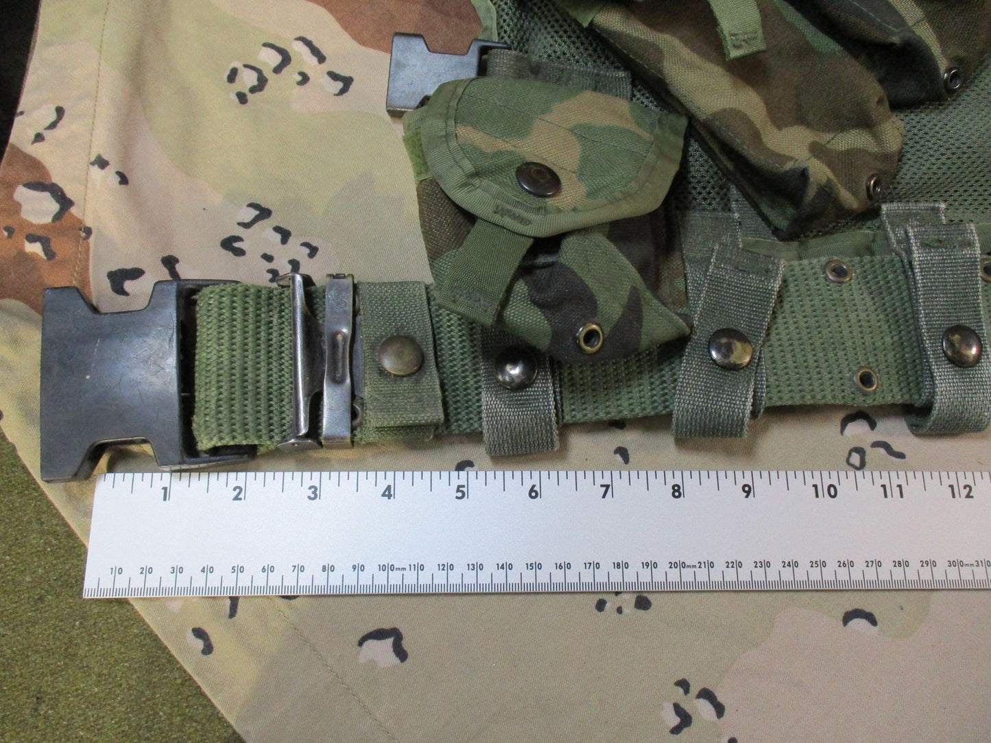 US Military Woodland Tactical Load Bearing Vest TLBV w/ Belt & Canteen Surplus