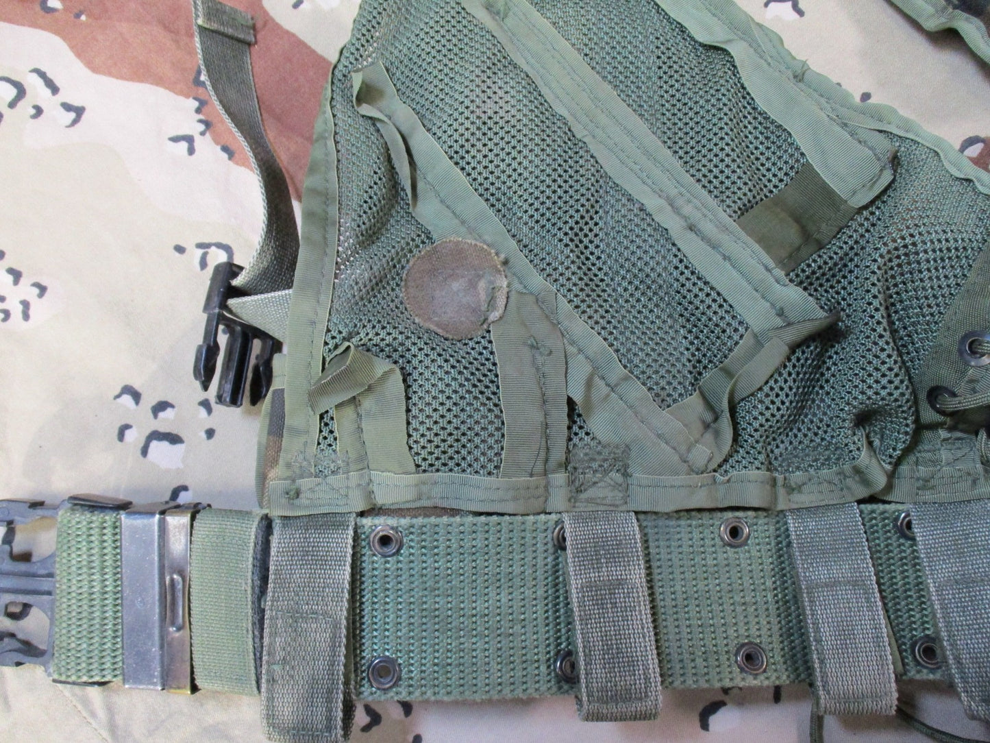 US Military Woodland Tactical Load Bearing Vest TLBV w/ Belt & Canteen Surplus