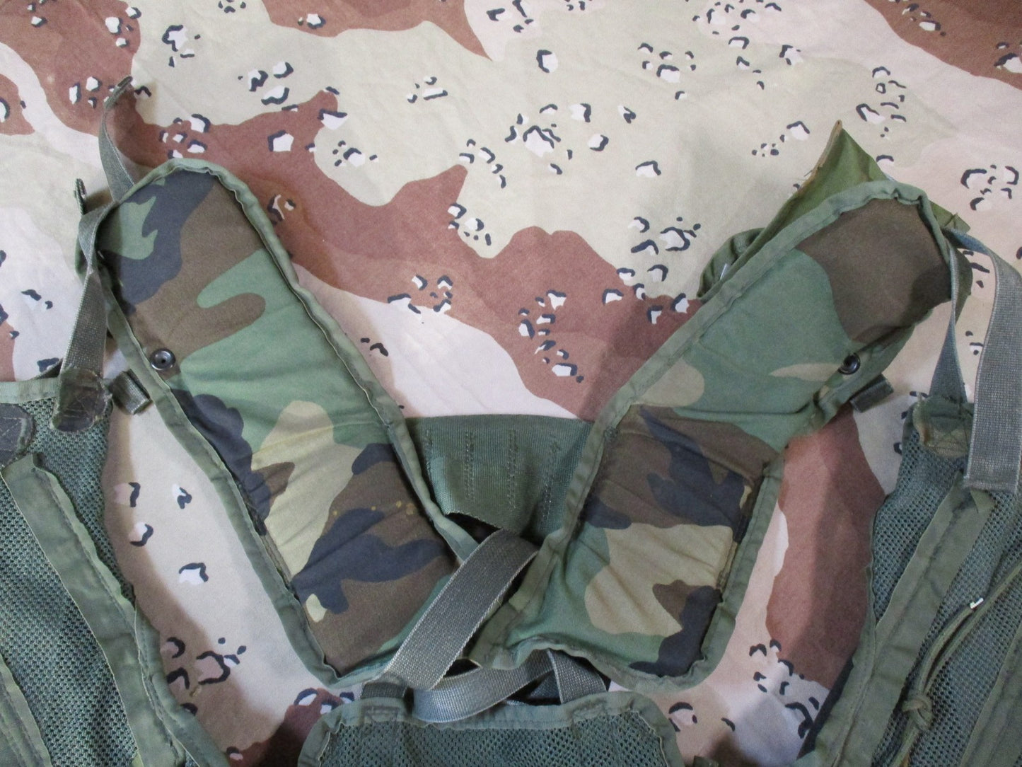 US Military Woodland Tactical Load Bearing Vest TLBV w/ Belt & Canteen Surplus
