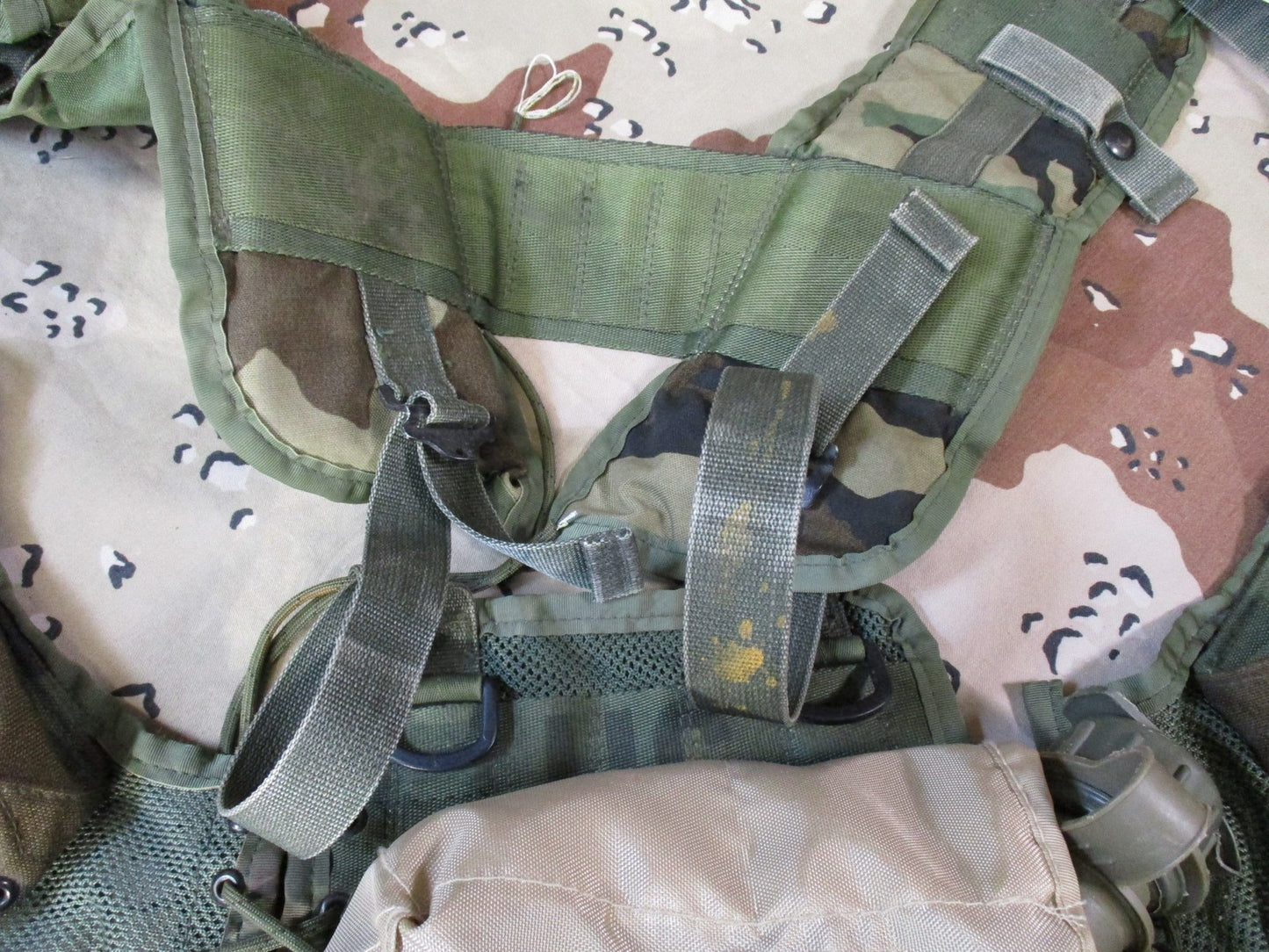 US Military Woodland Tactical Load Bearing Vest TLBV w/ Belt & Canteen Surplus