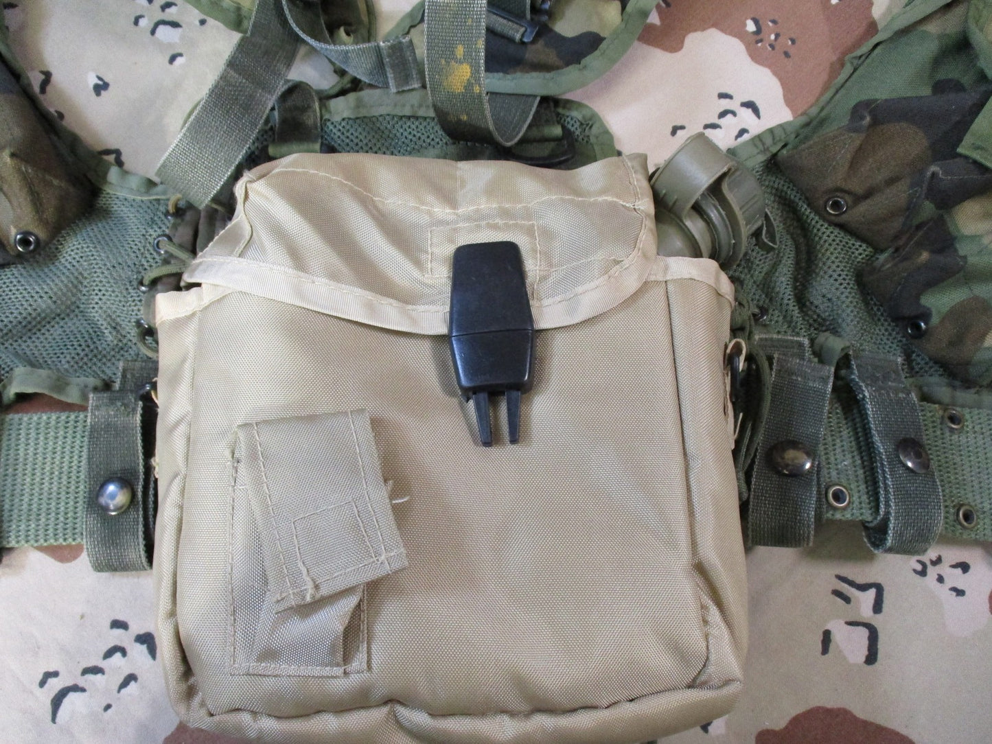 US Military Woodland Tactical Load Bearing Vest TLBV w/ Belt & Canteen Surplus