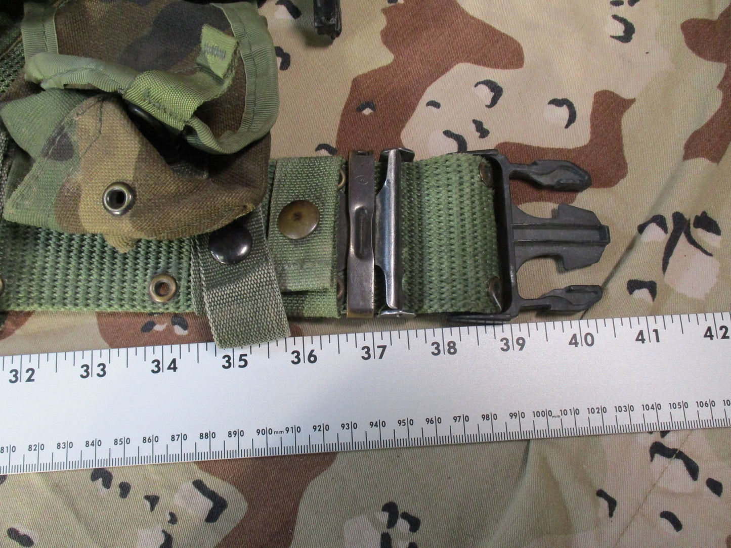 US Military Woodland Tactical Load Bearing Vest TLBV w/ Belt & Canteen Surplus