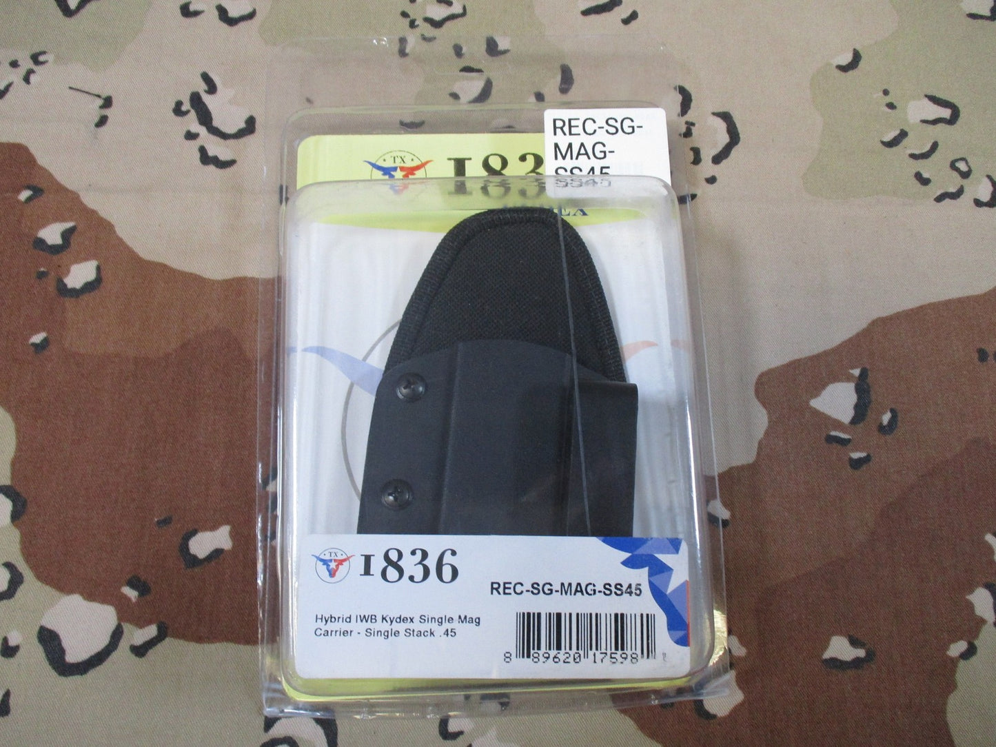 1836 Hybrid IWB Kydex Single Mag Carrier - Single Stack .45 Caliber New