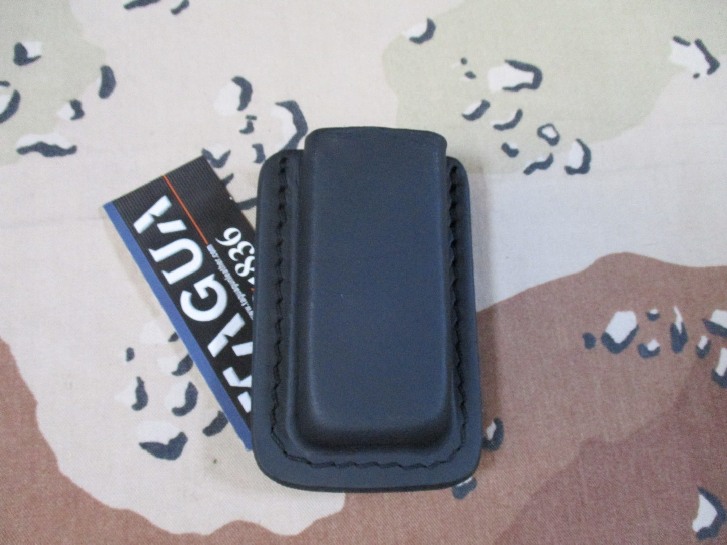 Tagua 1836 Leather Clip-On Single Magazine Carrier for 1911 - Black Ambidextrous