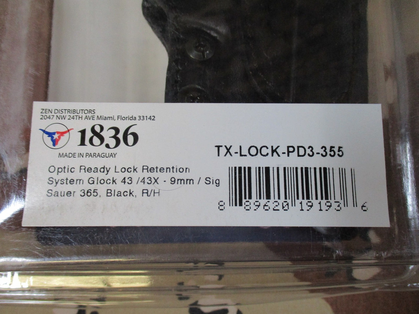 1836 Leather Optic Ready Holster for Glock 43 43X Sig P365 Right Hand New