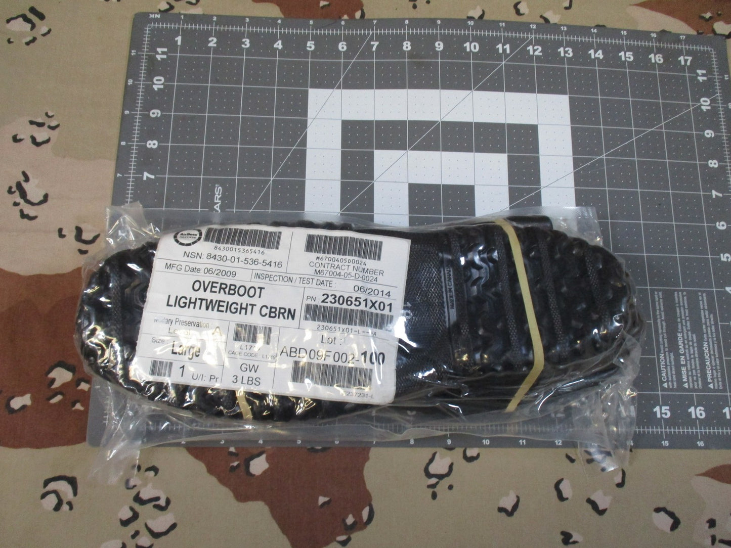 New AirBoss Defense Lightweight CBRN Overboots Size Large NSN 8430-01-536-5416