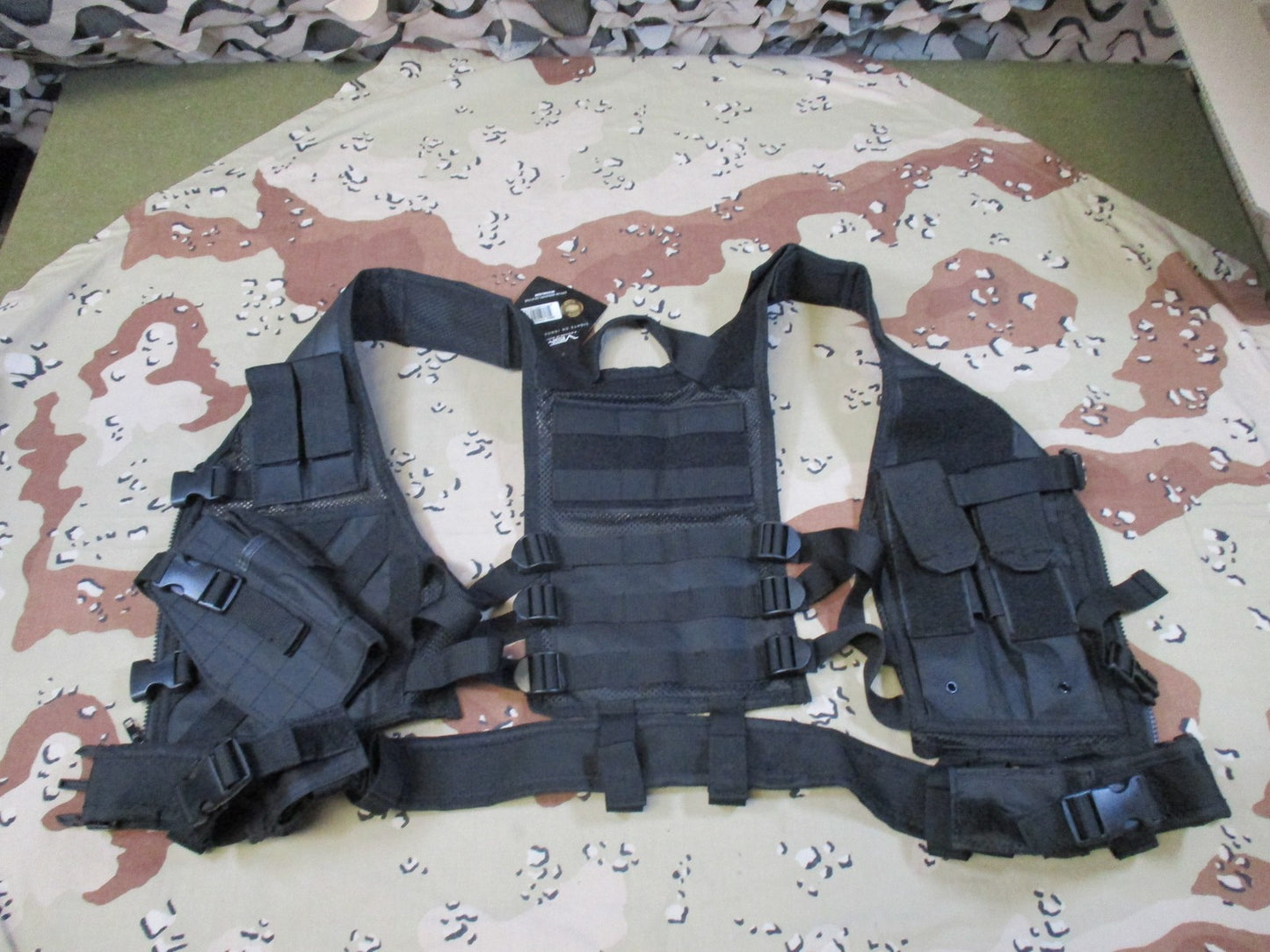VISM youth Tactical Vest Black Adjustable Mesh Utility Gear New kids costume