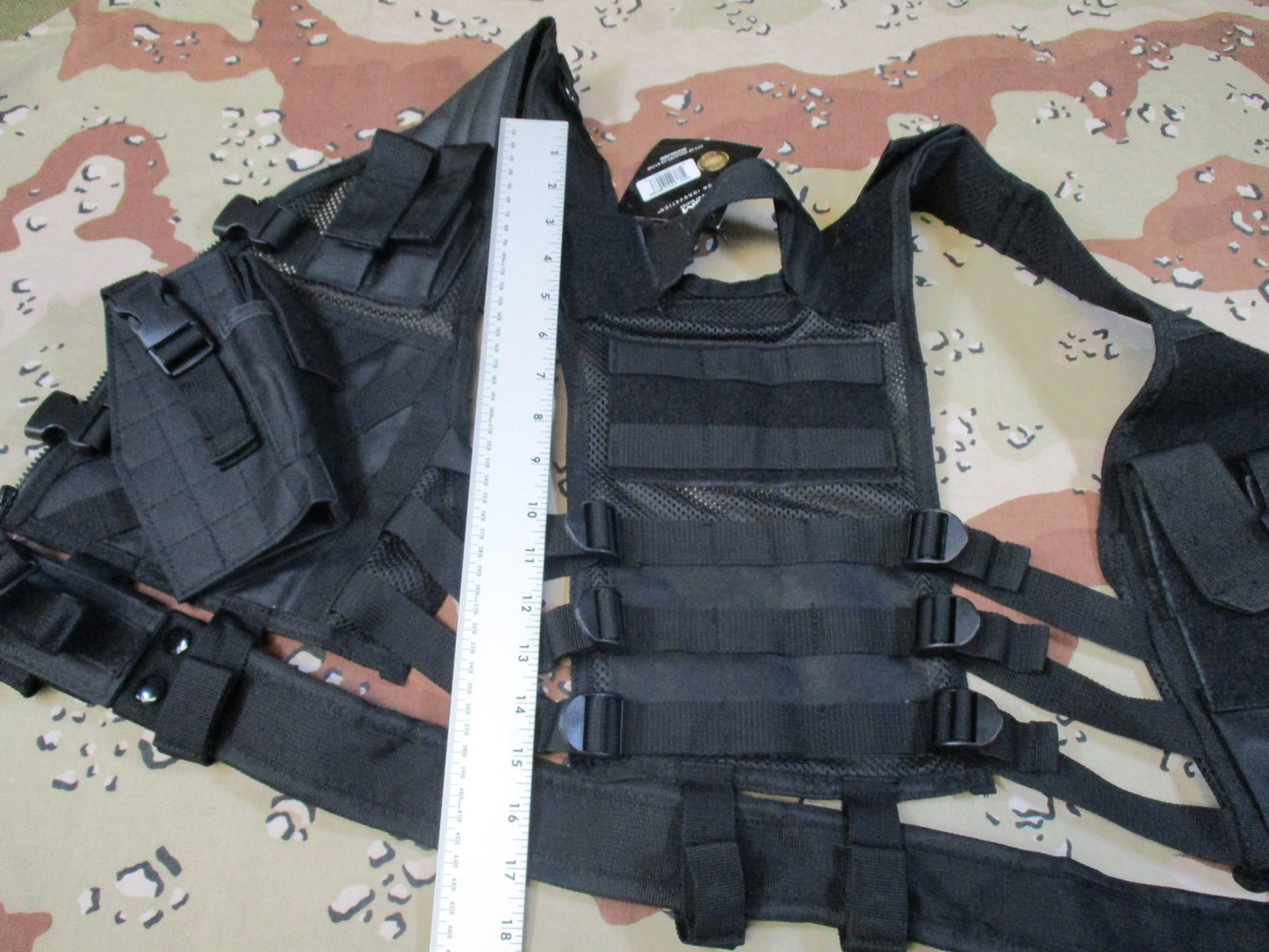 VISM youth Tactical Vest Black Adjustable Mesh Utility Gear New kids costume