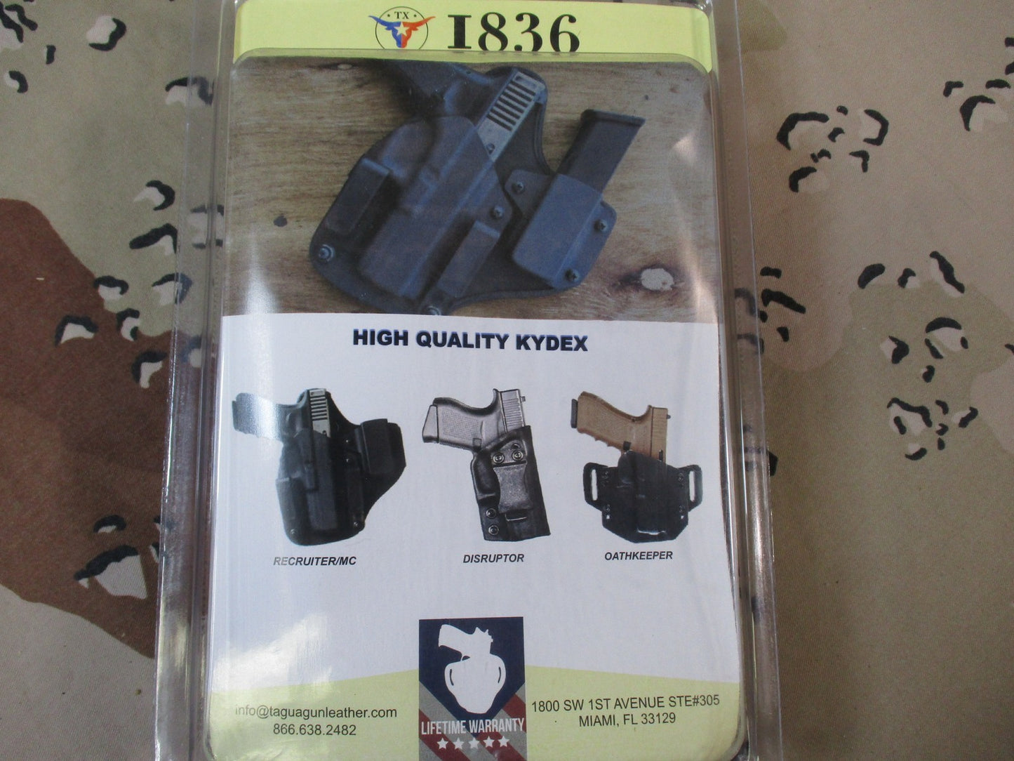 1836 Tagua Oathkeeper 1045 Kydex Holster S&W Shield 380 Right Hand New